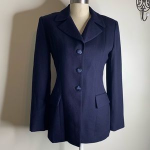 Barami VTG Navy Pinstripe Soft Wool Blazer Sz 6